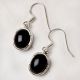 Trendy 92.5 Sterling Silver Earrings Big Oval Cabochon Bezel Setting Dangler Earrings