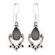 92.5 Sterling silver earrings Oval Jasper Stone with ornate design