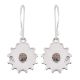 92.5 Sterling Silver Earrings Round Jasper Snowflakes Designer Earrings