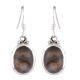 92.5 Sterling Silver Earrings Long Oval Jasper Stone Drop Earrings For Women