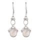 92.5 Sterling sliver Earring Oval Moonstone Bezel Set Twisted Wire Design Drop Earrings