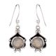 92.5 Sterling silver Earrings Round Moonstone Regal background Small Sterling Balls Earrings