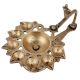 Brass Oil Lamp Eight Wicks Indian Snake Head Worship Lamp