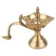 Small Brass Oil Lamp (Kuthu Vilakku) Four Wicks Snake Head Handle