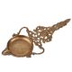 Ornate  Brass Oil Lamp With One Face And intricately carved Handle