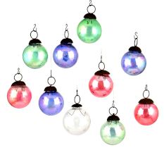Set Of 10 Multicolored Ball Christmas Ornaments Or Hangings