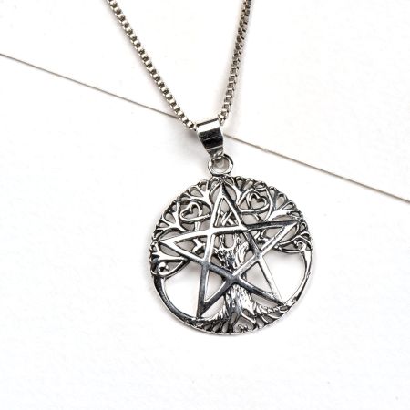 92.5 Sterling Silver Pendant  Big Star on Tree Of Life Gifting Jewelry