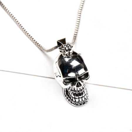 92.5 Sterling silver Pendant Human Skull Gothic Jewelry