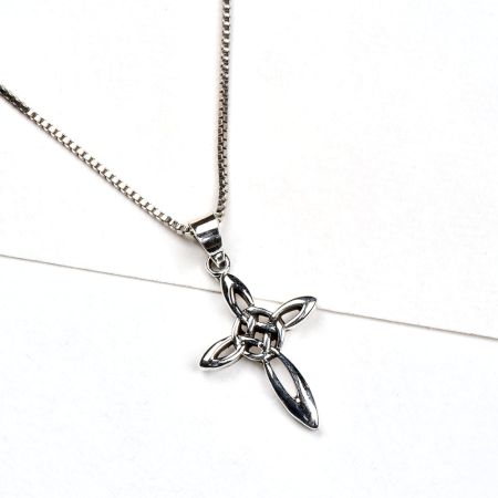 92.5 Sterling Silver Pendant Mystic Triple Trinity Cross Design