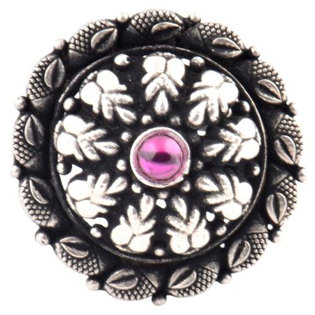 92.5 Sterling Silver ring With Embossed Motifs Design For Women (Free Size)