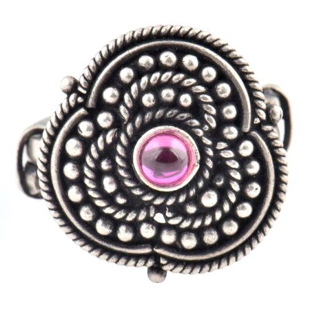 92.5 Sterling silver Ring Oxidized Adjustable Roped Floral Design Trinket Rings (Free Size)