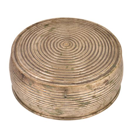 Round Brass Tiffin Box Spiral Design Engraved  Box