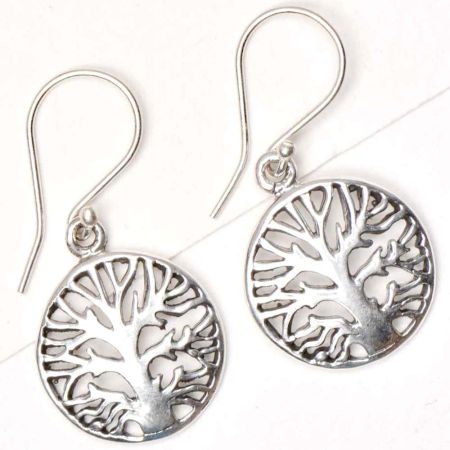 92.5 Sterling silver Earrings Tree Of Life Drop Earrings