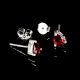 92.5 Sterling Silver Earrings Garnet  Cut StoneStud Earrings