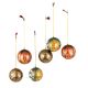 Handcrafted Paper Mache Balls Ornaments Golden Floral Motifs Festival Decoration (Set Of 6)