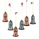 Handmade Paper Mache Bell Christmas Ornaments  Home Decoration Hanging (Set OF 6)