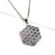92.5 Sterling Silver Pendant Hexagon Sacred Flower Of Life
