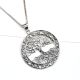 92.5 Sterling Silver Pendent Tree Of Life With Branches And Roots With Celtic Knots Border