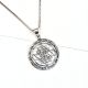 92.5 Sterling Silver Pendant Round Shri Yantra With Decorative Border