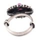 Oxidized 92.5 Sterling Silver Ring  Adjustable Studded With Amethyst Stone (Free Size)