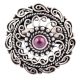 Oxidized 92.5 Sterling silver Ring Adjustable Amethyst Stone Studded Paisley Design (Free Size)