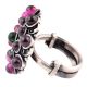 Round Amethysts Studded 92.5 Sterling Silver Ring Adjustable Oxidized Ring For Women (Free Size)