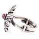 Thick Leaves 92.5 Sterling Silver  Ring Single Amethyst Floral Design Ring (Free Size)