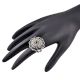 Intricate 92.5 Sterling Silver Ring has embossed petals and Scroll work fashion wear (Free Size)
