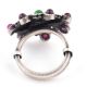 Amethyst Scrolled 92.5 Sterling Silver Ring Traditional Wear (Free Size)