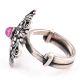 Leafy Scroll 92.5 Sterling Silver Ring Engraved Festive Wear Fashion Accessory (Free Size)