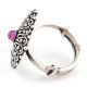 Oxidized 95.5 Sterling Silver Ring Floral Design  Statement Jewelry (Free Size)