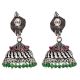 92.5 Stering Silver Earrings Tribal Stud Amethyst And Green Onyx Stone Jhumki