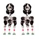 Rose Stud 92.5 Sterling Silver Earrings Big Motifs Chandelier Earrings With  Pink Jade Quartz