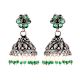 Evergreen 92.5 Sterling Silver Earrings With Green Peridot And Pearl Beads Tassels
