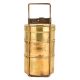 Golden Brass Tiffin Box Three Container with Long  Stand