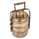 Four Tier Brass Tiffin Box With A Small Box On Top Container