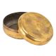 Round Brass Tiffin Box Flower Design In Centre Of Lid