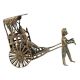 Brass Rickshaw Man Pull Driven Cart