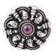 Adjustable 92.5 Sterling Silver Rings Oxidized With Amethyst Stone Traditional Motifs