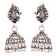 Peacock Stud 92.5 Sterling Silver Jhumkis Earring Silver Beads Hangings