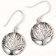 Round 92.5 Sterling silver Earrings Tree of Life in Round Circular Frame