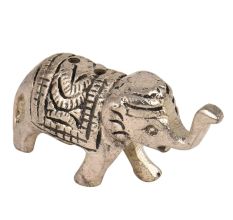 Brass Incense Holder Standing Elephant Figurine with Trunk Up