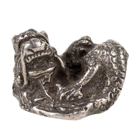 Aluminum Sitting Dragon Statue Chinese Feng Shui Figurine