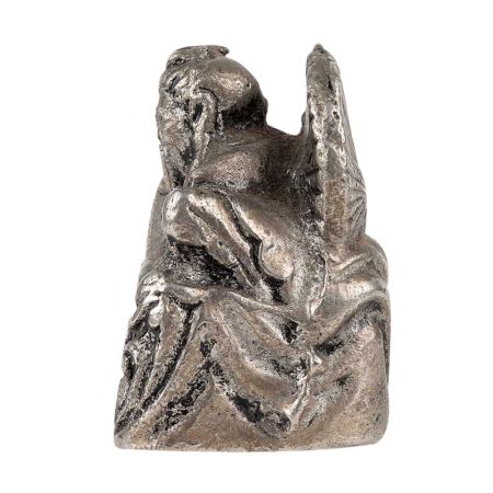 Aluminum Wise Man Holding a Fish Statue Waves Sitting On Throne Figurine