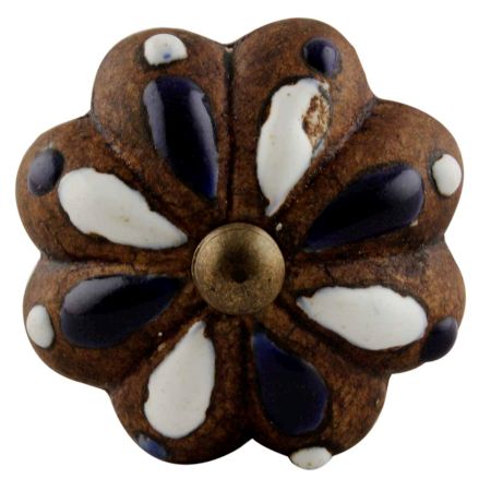 Antique Floral Melon Ceramic Dresser Knobs