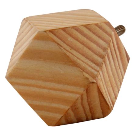 Natural Hexagon Wooden Cabinet Knobs