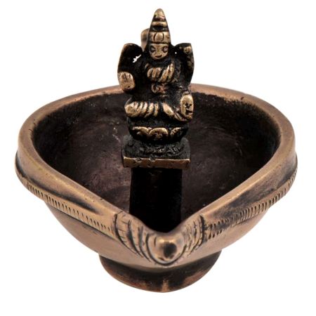 Handmade Conch  Brass Laxmi Oil Lamp