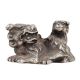 Cute Silver Majestic Lion With Cub Sitting  Statue In Aluminum