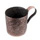 Copper Cup With Chiseled Floral Decoration And a wide Handle