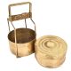 Brass Two Tier Tiffin Box Golden Color With Brass Strap Frame